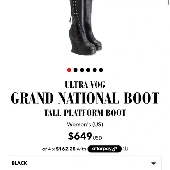 🌟John Fluevog *Grand National* 9 Tall cloven hoof platform boots! Cult! Goth!🌟 - Picture 5 of 5